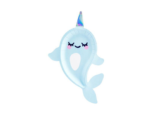 Picture of PAPER PLATES NARWHAL 18.5X29CM - 6 PACK